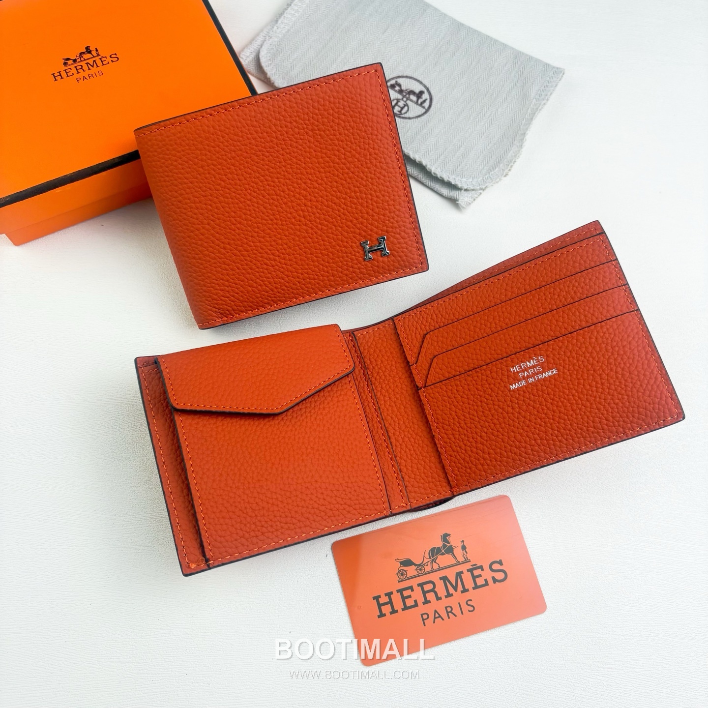 Hermès Silk’in Barenia Togo Calfskin Bi-Fold Wallet with Coin Pocket Detail 에르메스 실킨 바레니아 토고 카프스킨 코인포켓 디테일 반지갑 527 11.5cm 7