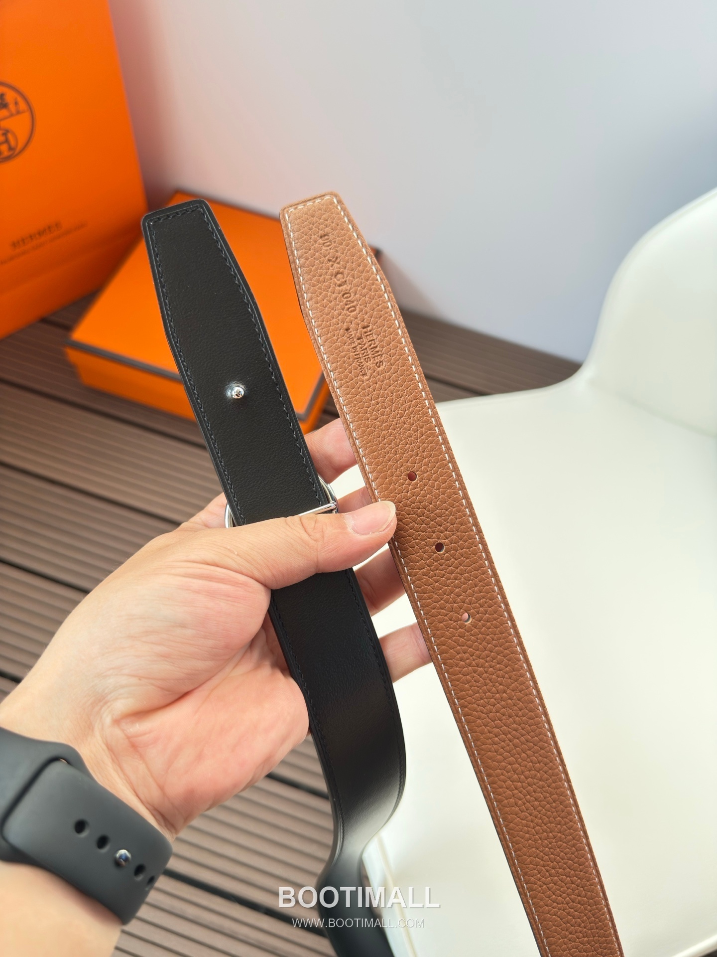 Hermes Constance Calfskin Reversible Belt with H Buckle Palladium 에르메스 콘스탄스 카프스킨 리버서블 벨트 H버클 스테인리스 스틸 팔라듐 피니시 3.2cm 5