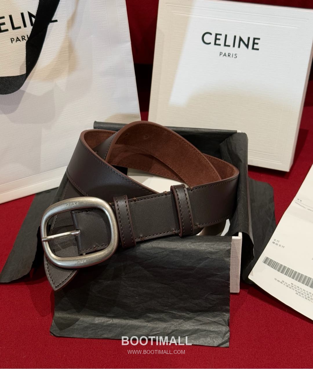 Celine Twin Triomphe Suede Calfskin Leather Belt with Triomphe Buckle Gold-Plated 셀린느 트윈 트리옹프 스웨이드 카프스킨 레더 벨트 트리옹프 버클 황동 베이스 금도금 3.5cm 1