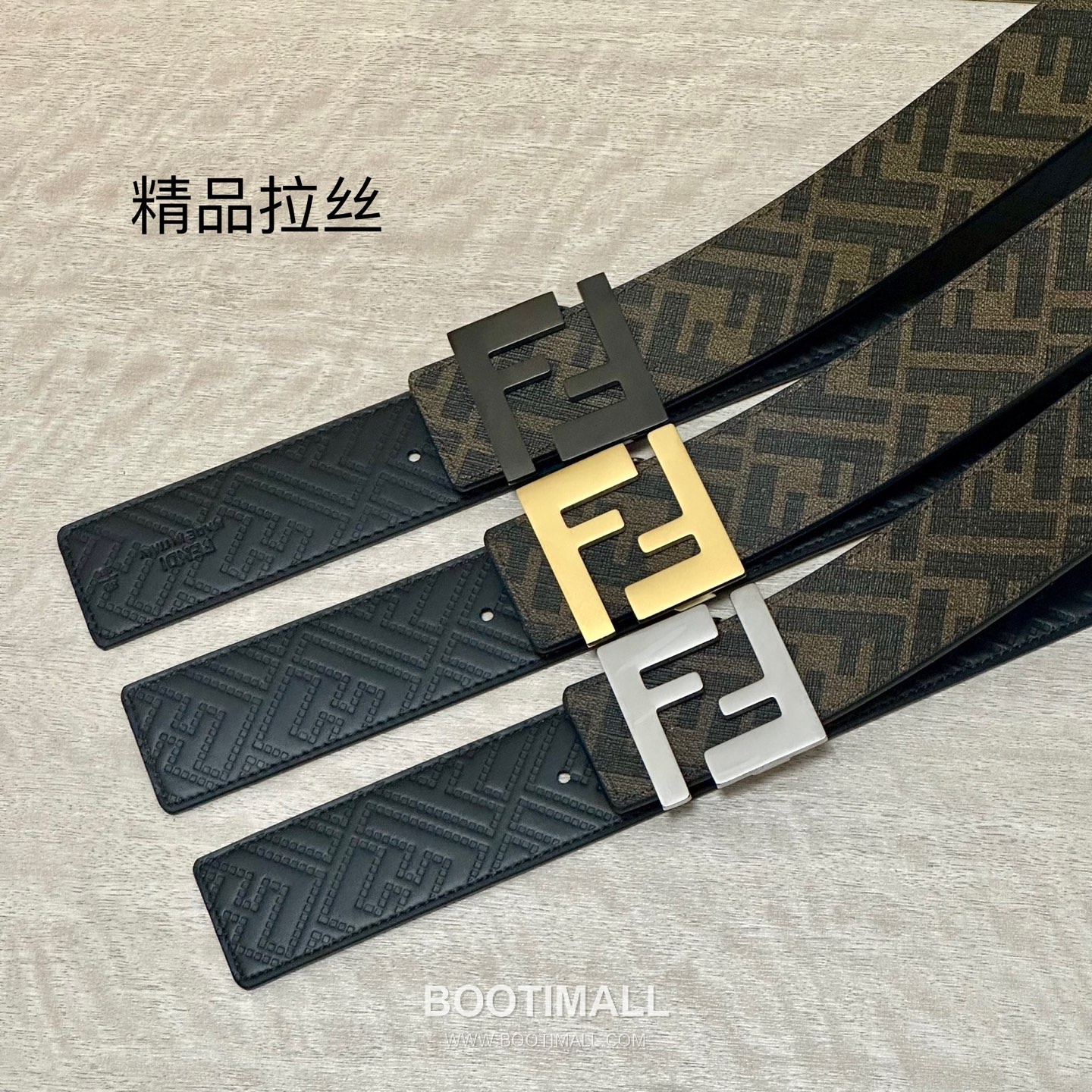Fendi FF Cuoio Romano Calfskin Reversible Belt with FF Logo Buckle Palladium 펜디 FF 쿠오이오 로마노 카프스킨 리버서블 벨트 FF 로고 버클 황동 베이스 팔라듐 피니시 4.0cm 5