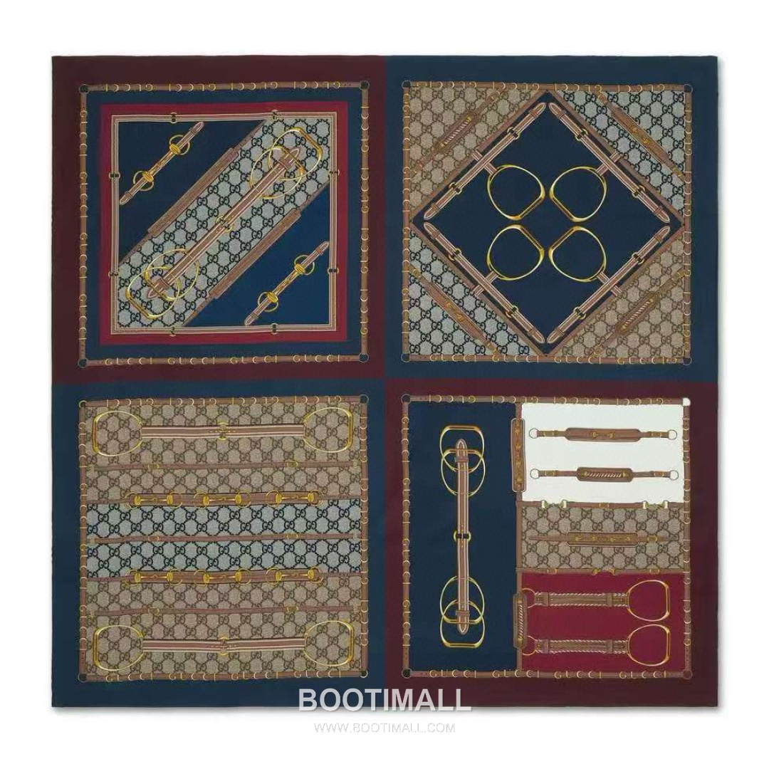 Gucci Archive Print Silk Square Scarf 100% Mulberry Silk Print Scarf 구찌 아카이브 프린트 실크 스퀘어 스카프 90cm 1