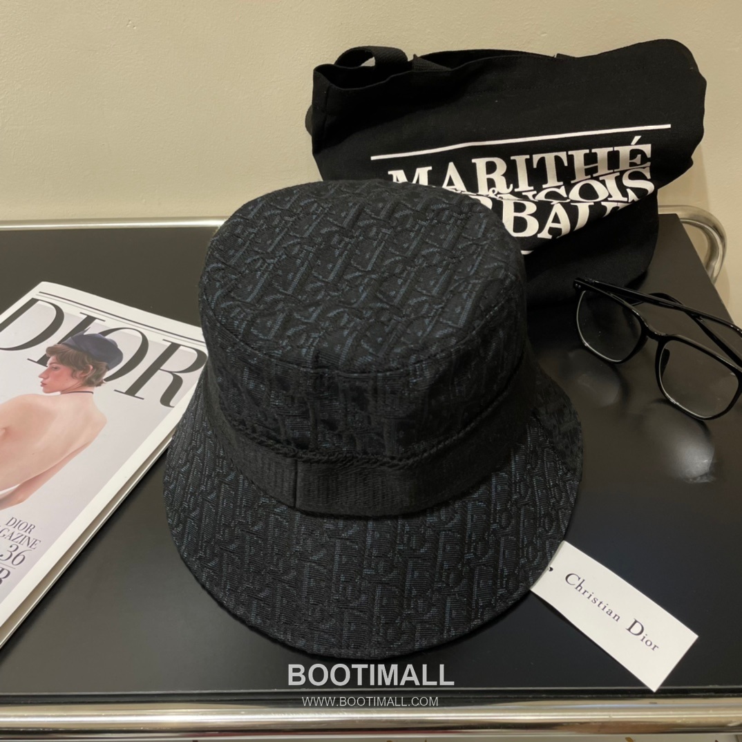 Dior Logo Linen Cotton Blend Bucket Hat 디올 로고 린넨 코튼 혼방 버킷 햇 56cm 3