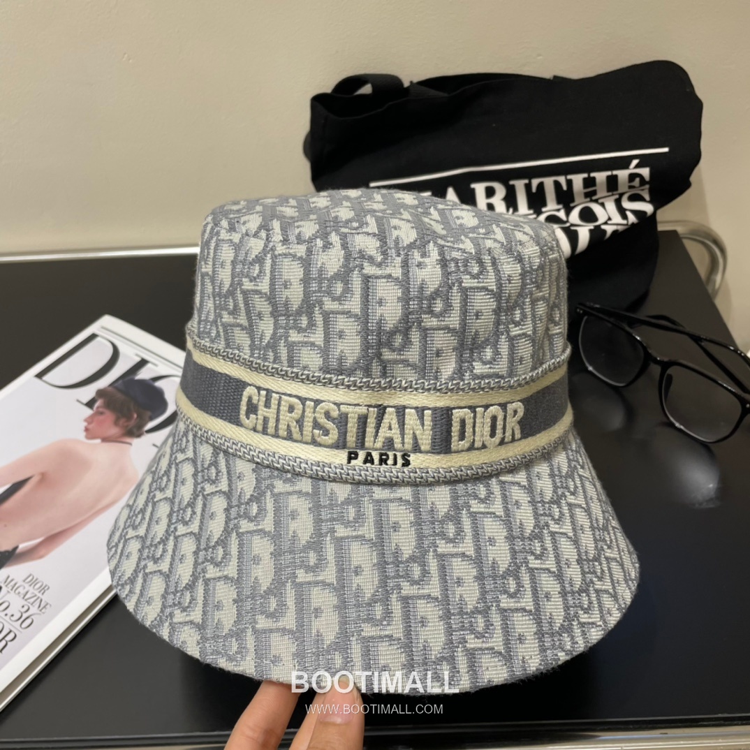 Dior Logo Linen Cotton Blend Bucket Hat 디올 로고 린넨 코튼 혼방 버킷 햇 56cm 5
