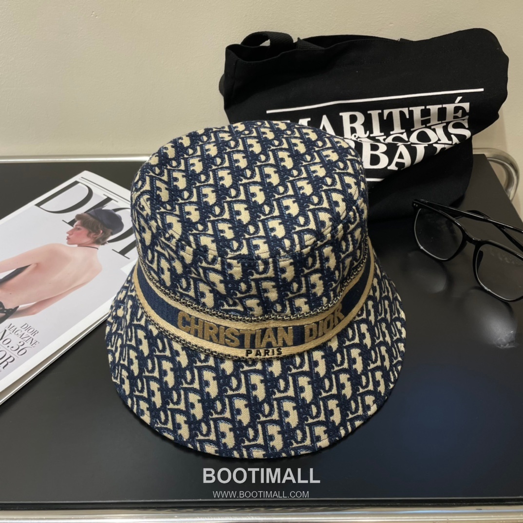 Dior Logo Linen Cotton Blend Bucket Hat 디올 로고 린넨 코튼 혼방 버킷 햇 56cm 2