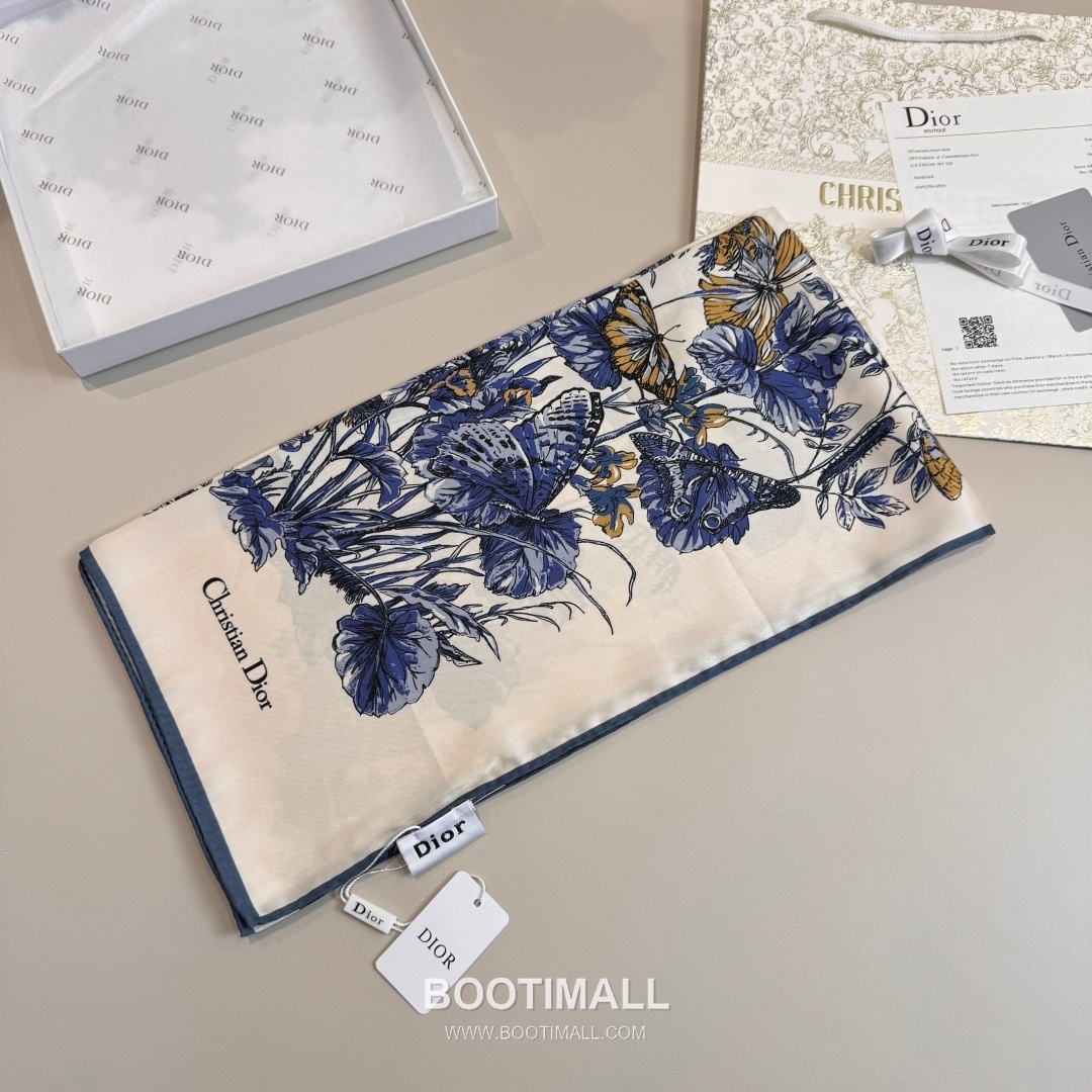 Dior Butterfly Around the World Silk Square Scarf 100% Mulberry Silk Print Scarf 디올 버터플라이 어라운드 더 월드 실크 스퀘어 스카프 90cm 4