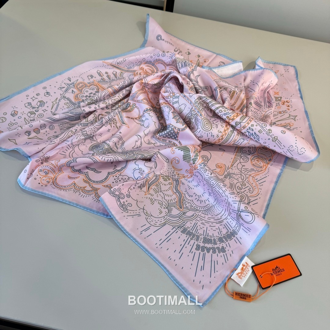 Hermès Getting Connected Silk Square Scarf Print Design 에르메스 커넥팅 테마 실크 스퀘어 스카프 90cm 4