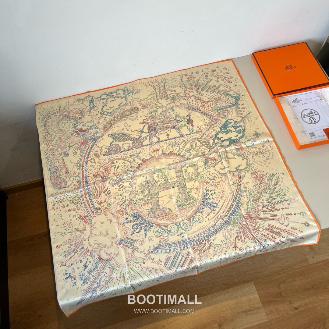Hermès Getting Connected Silk Square Scarf Print Design 에르메스 커넥팅 테마 실크 스퀘어 스카프 90cm 3