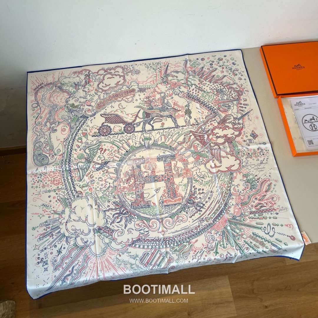 Hermès Getting Connected Silk Square Scarf Print Design 에르메스 커넥팅 테마 실크 스퀘어 스카프 90cm 3