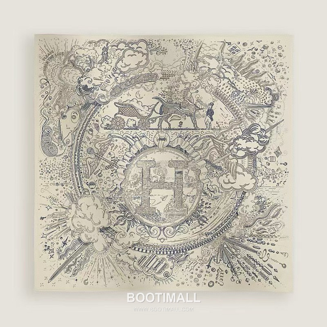 Hermès Getting Connected Silk Square Scarf Print Design 에르메스 커넥팅 테마 실크 스퀘어 스카프 90cm 1