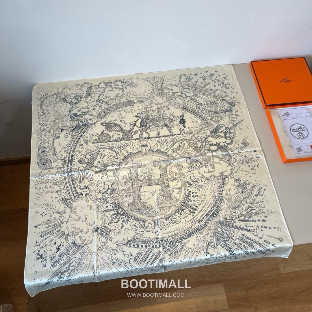 Hermès Getting Connected Silk Square Scarf Print Design 에르메스 커넥팅 테마 실크 스퀘어 스카프 90cm 3