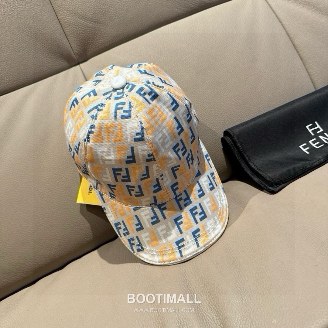 Fendi FF Jacquard Canvas Leather Trim Baseball Cap 펜디 FF 자카드 캔버스 레더 트림 베이스볼 캡 1