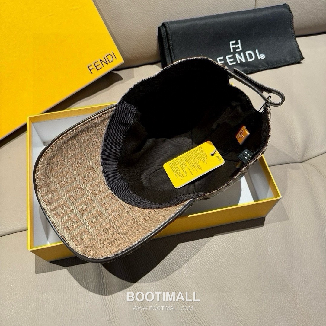 Fendi FF Jacquard Canvas Leather Trim Baseball Cap 펜디 FF 자카드 캔버스 레더 트림 베이스볼 캡 8