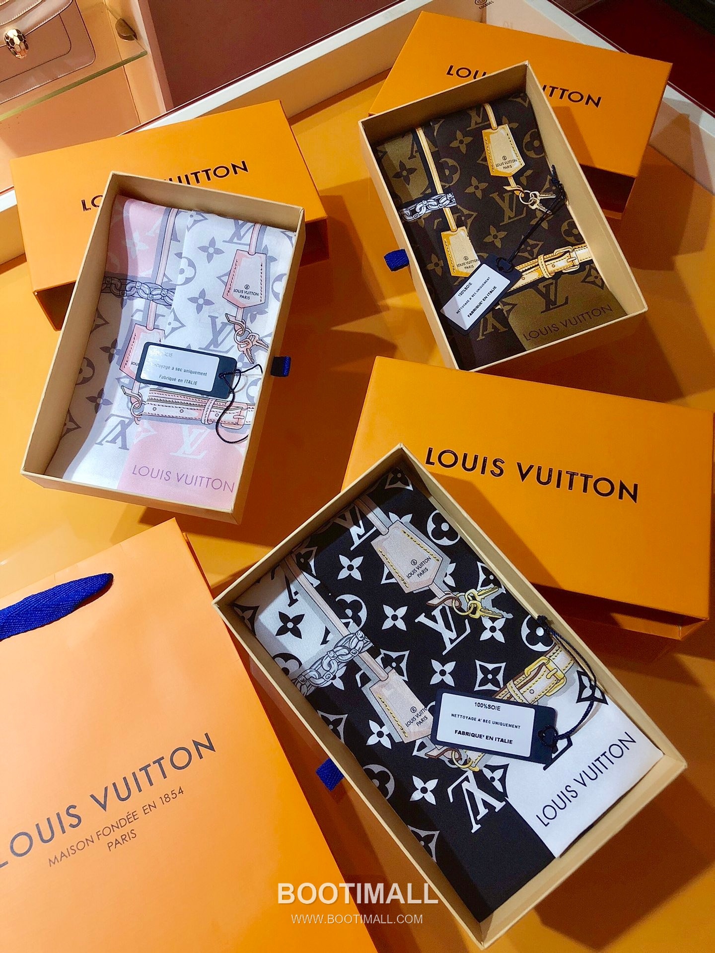 Louis Vuitton Monogram Confidential Silk Double Sided Twilly Scarf 100% Silk Print Scarf 루이비통 모노그램 컨피덴셜 실크 더블사이드 트윌리 스카프 PLV2217 120cm 8