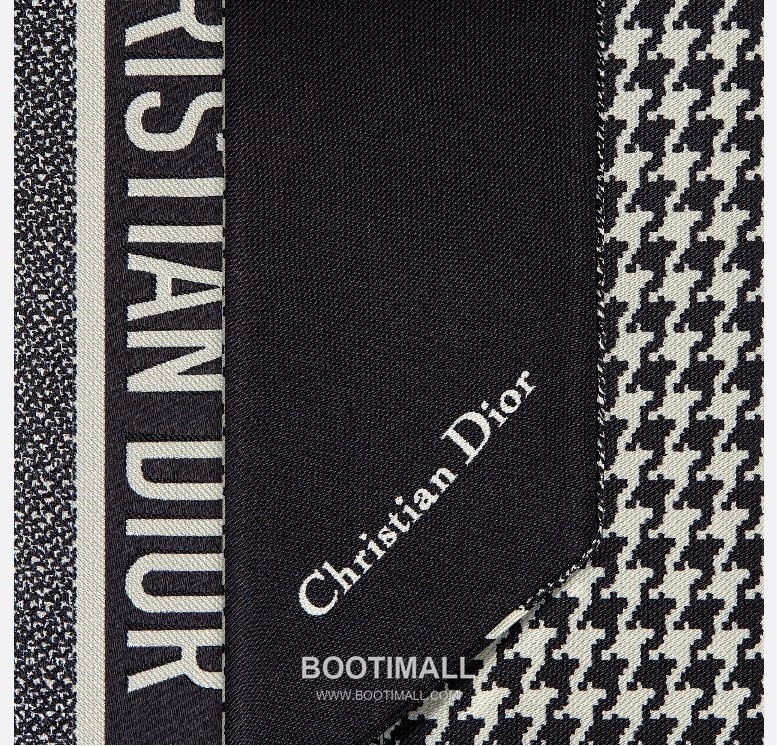 Dior 30 Montaigne Houndstooth Silk Double Sided Twilly Scarf 100% Silk Print Scarf 디올 30 몽테뉴 하운드투스 실크 더블사이드 트윌리 스카프 PDO2209 105cm 7