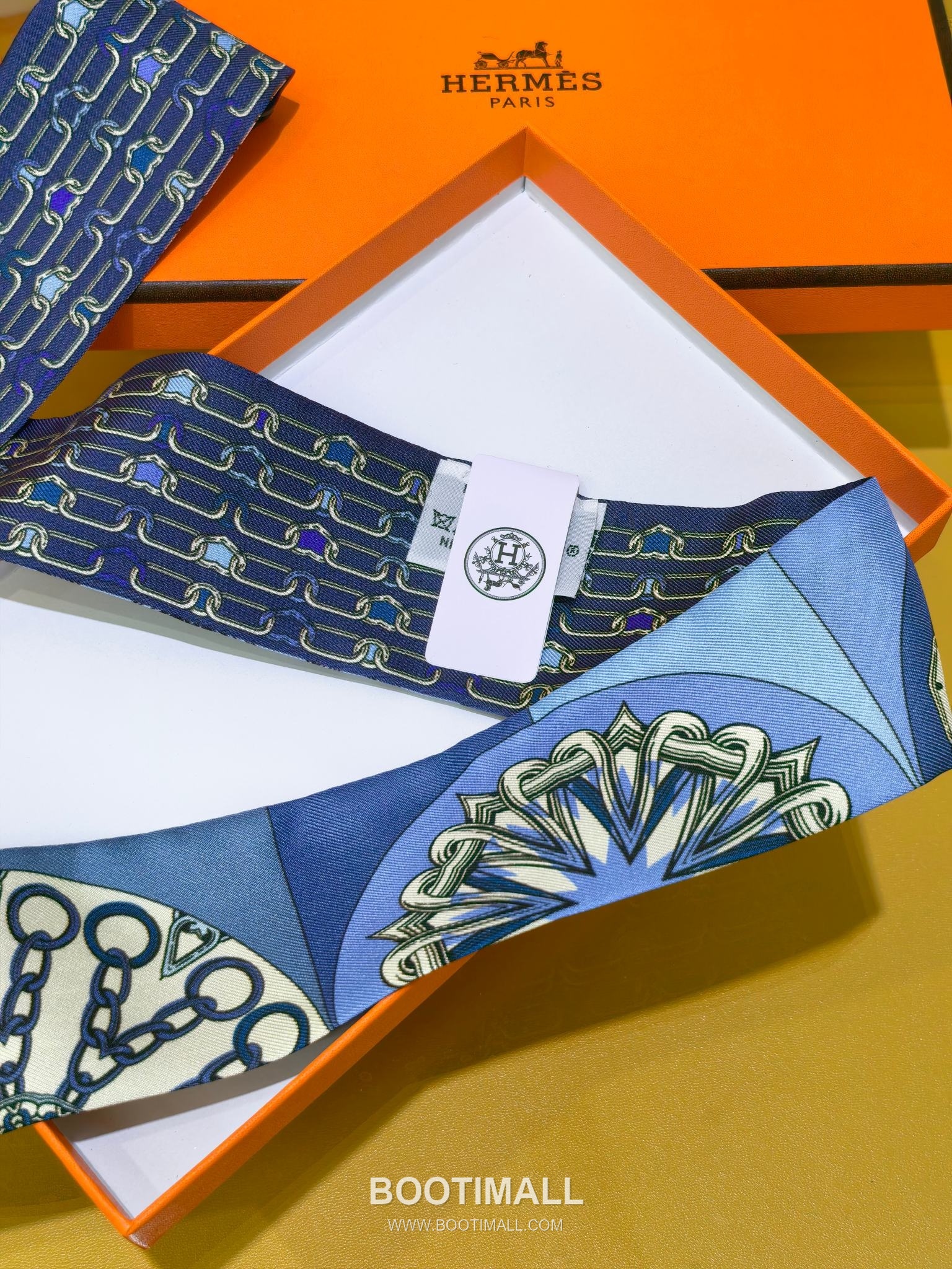 Hermes Splendid Bridle Floral Silk Twill Double Sided Twilly Scarf 100% Silk Print Scarf 에르메스 스플렌디드 브라이들 플로럴 실크 트윌 더블사이드 트윌리 스카프 PHMS2520 86cm 6