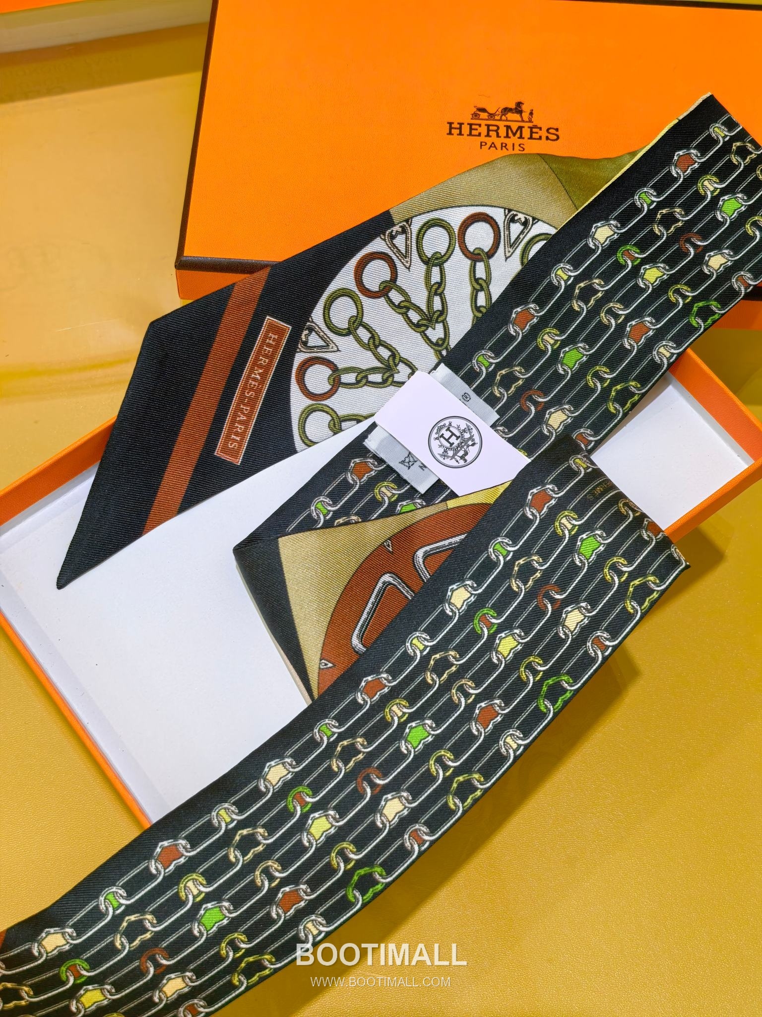 Hermes Splendid Bridle Floral Silk Twill Double Sided Twilly Scarf 100% Silk Print Scarf 에르메스 스플렌디드 브라이들 플로럴 실크 트윌 더블사이드 트윌리 스카프 PHMS2520 86cm 3