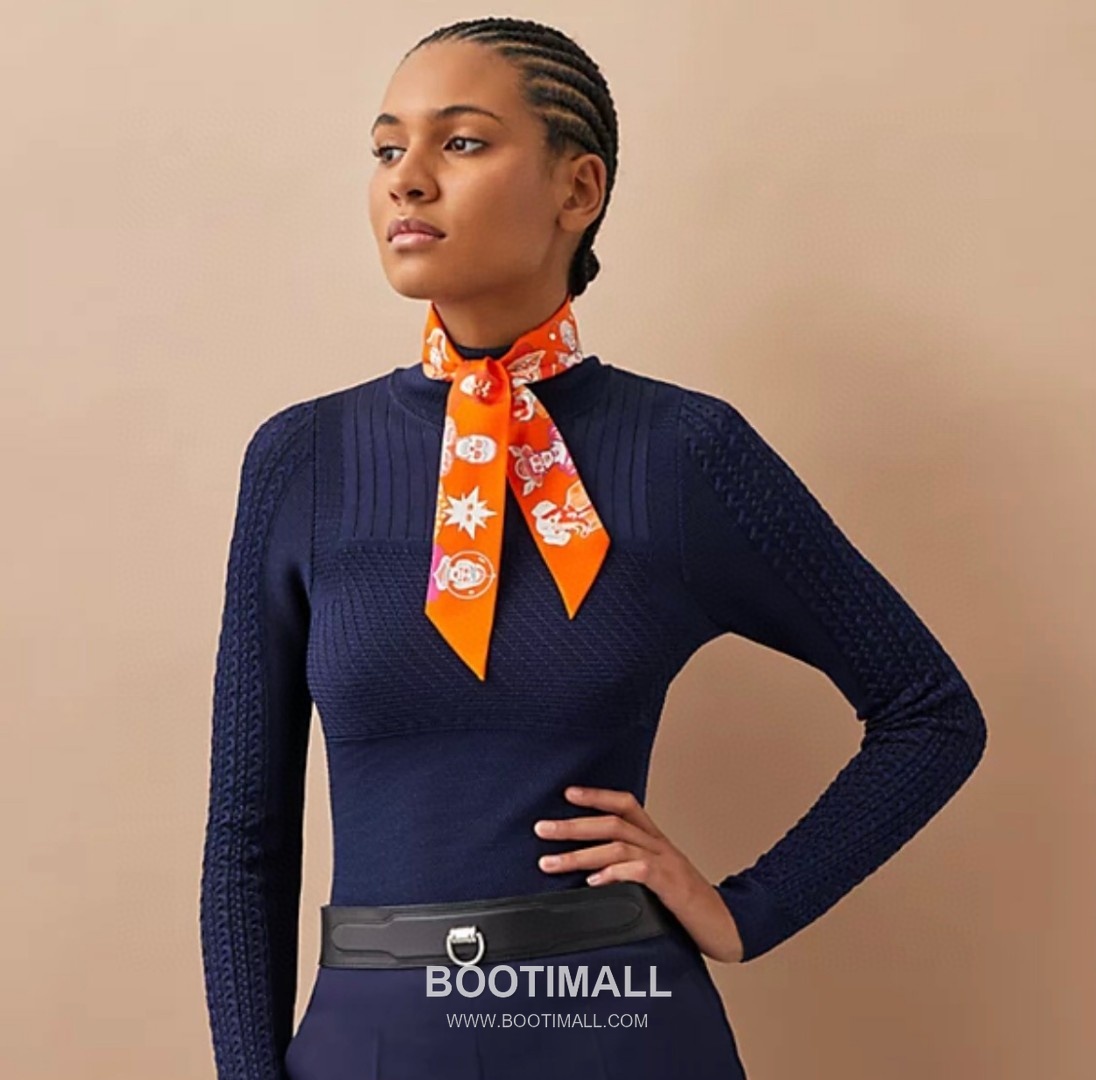 Hermes Dress Code Silk Twill Double Sided Twilly Scarf 100% Silk Print Scarf 에르메스 드레스 코드 실크 트윌 더블사이드 트윌리 스카프 PHMS21110 86cm 2