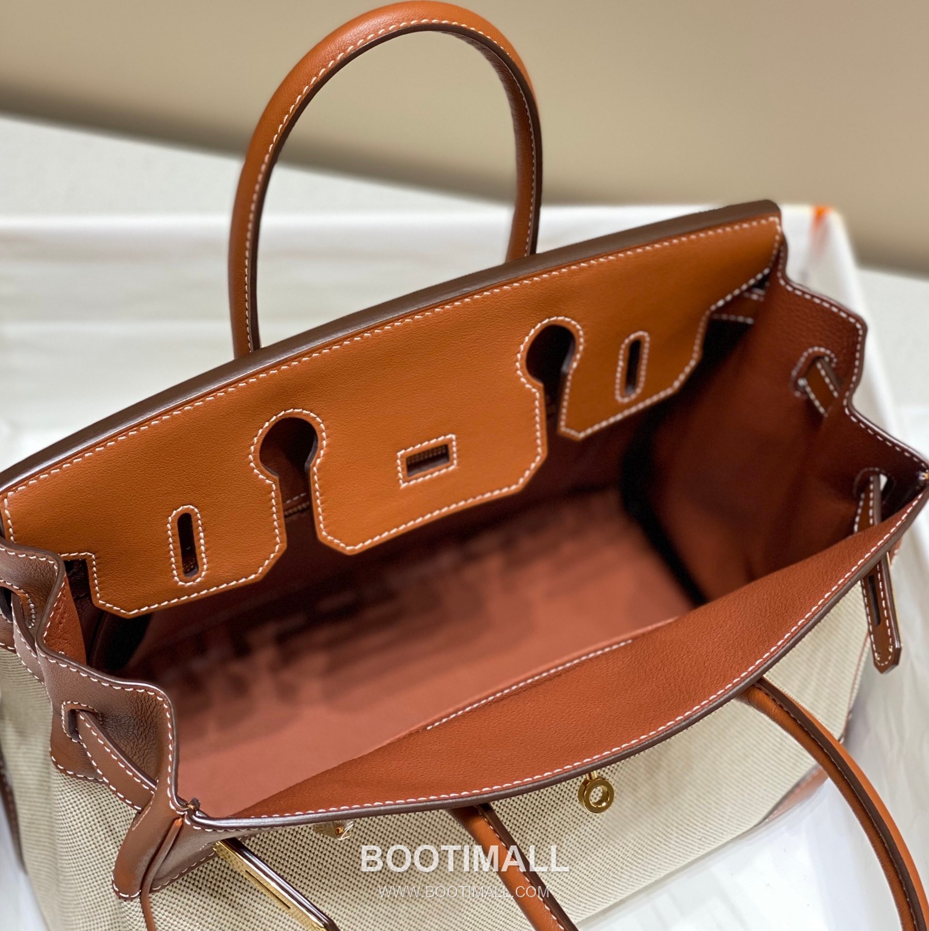Hermes Birkin 30 Swift Leather Canvas Tote Bag with Flap Lock Detail 에르메스 버킨 30 스위프트 레더 캔버스 토트백 플랩락 12105018 30cm 18