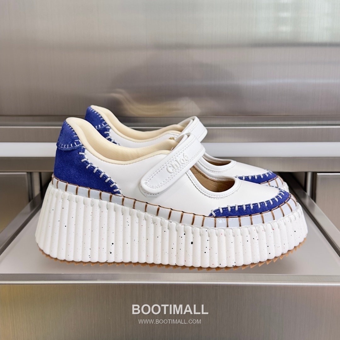 Chloé Nama Calfskin Suede Wedge Platform Sneakers with Velcro Strap Detail 끌로에 나마 카프스킨 스웨이드 웨지 플랫폼 스니커즈 7.5cm 1