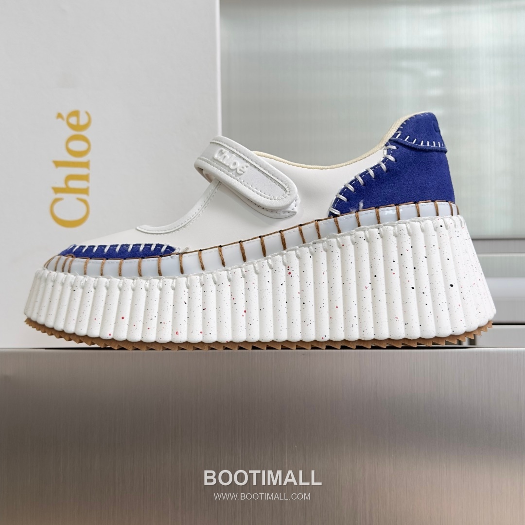 Chloé Nama Calfskin Suede Wedge Platform Sneakers with Velcro Strap Detail 끌로에 나마 카프스킨 스웨이드 웨지 플랫폼 스니커즈 7.5cm 2