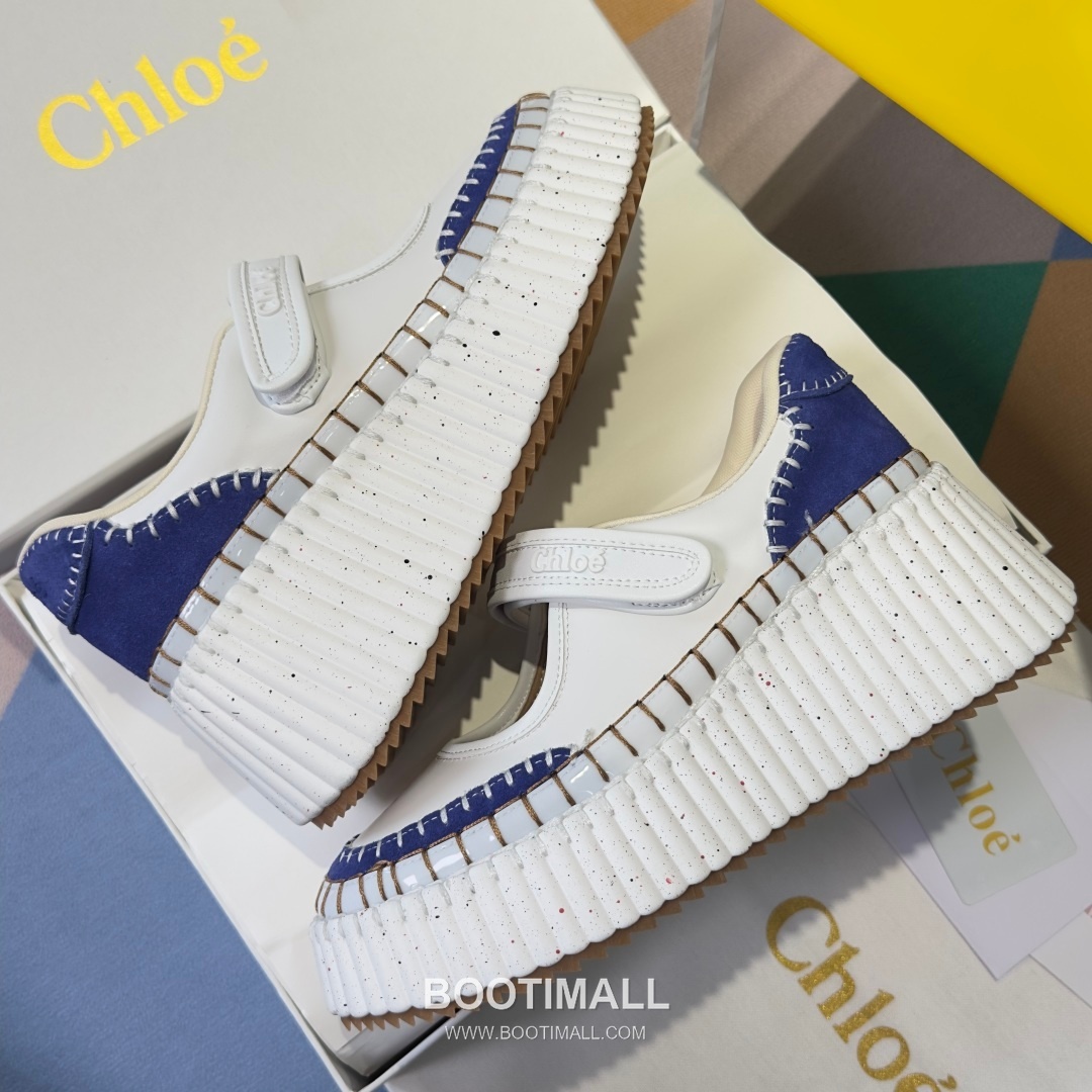 Chloé Nama Calfskin Suede Wedge Platform Sneakers with Velcro Strap Detail 끌로에 나마 카프스킨 스웨이드 웨지 플랫폼 스니커즈 7.5cm 6