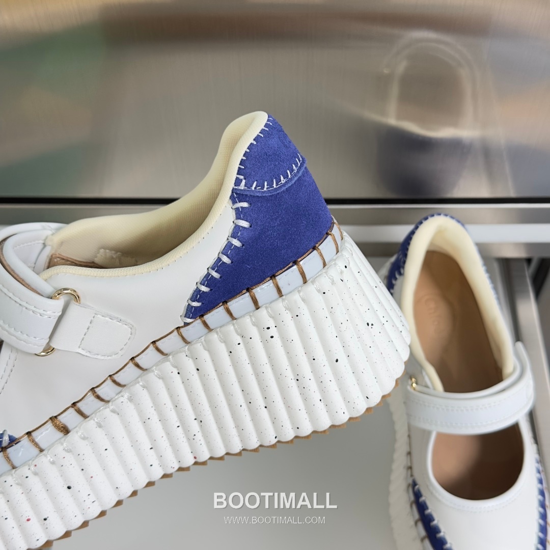 Chloé Nama Calfskin Suede Wedge Platform Sneakers with Velcro Strap Detail 끌로에 나마 카프스킨 스웨이드 웨지 플랫폼 스니커즈 7.5cm 7