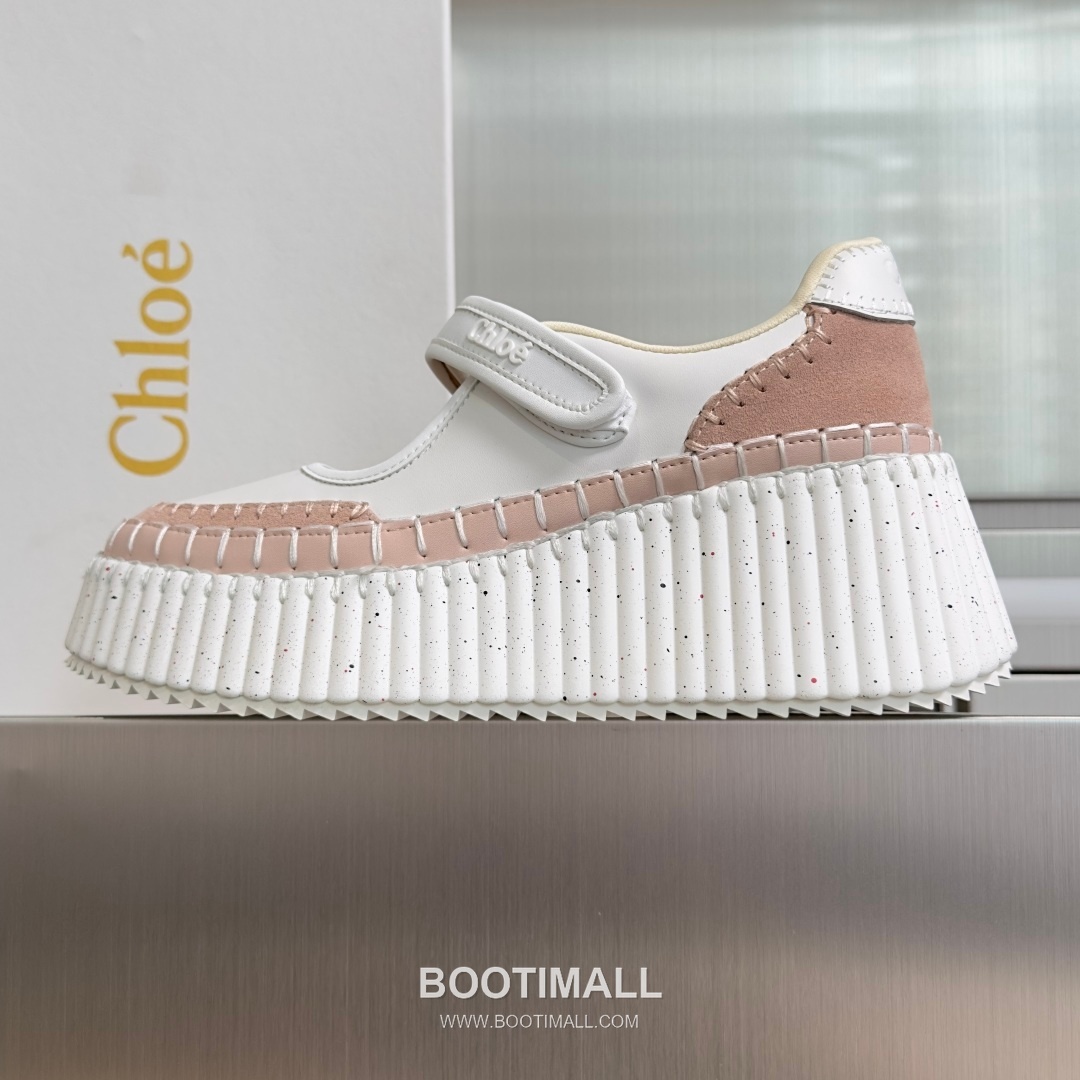 Chloé Nama Calfskin Suede Wedge Platform Sneakers with Velcro Strap Detail 끌로에 나마 카프스킨 스웨이드 웨지 플랫폼 스니커즈 7.5cm 2