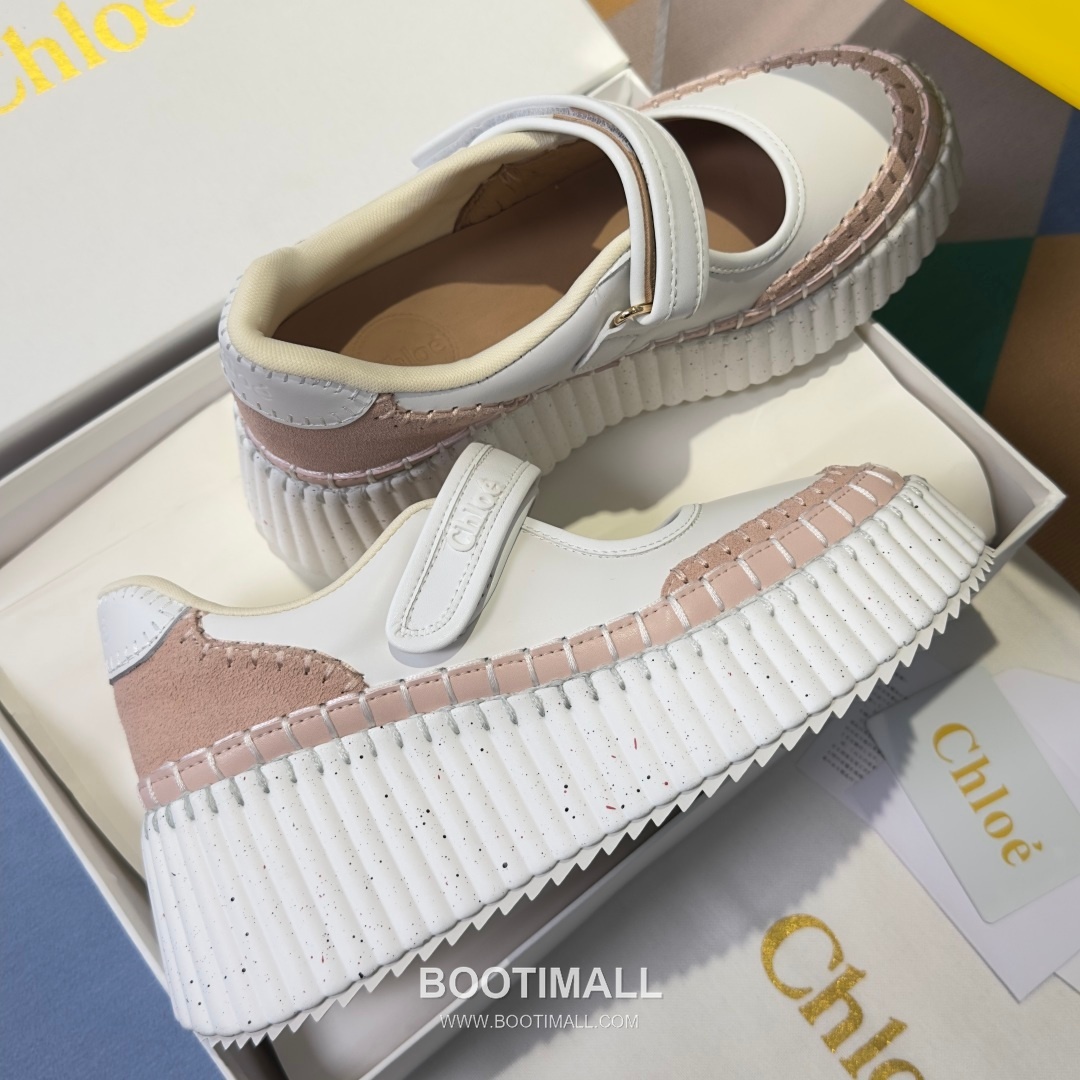 Chloé Nama Calfskin Suede Wedge Platform Sneakers with Velcro Strap Detail 끌로에 나마 카프스킨 스웨이드 웨지 플랫폼 스니커즈 7.5cm 4