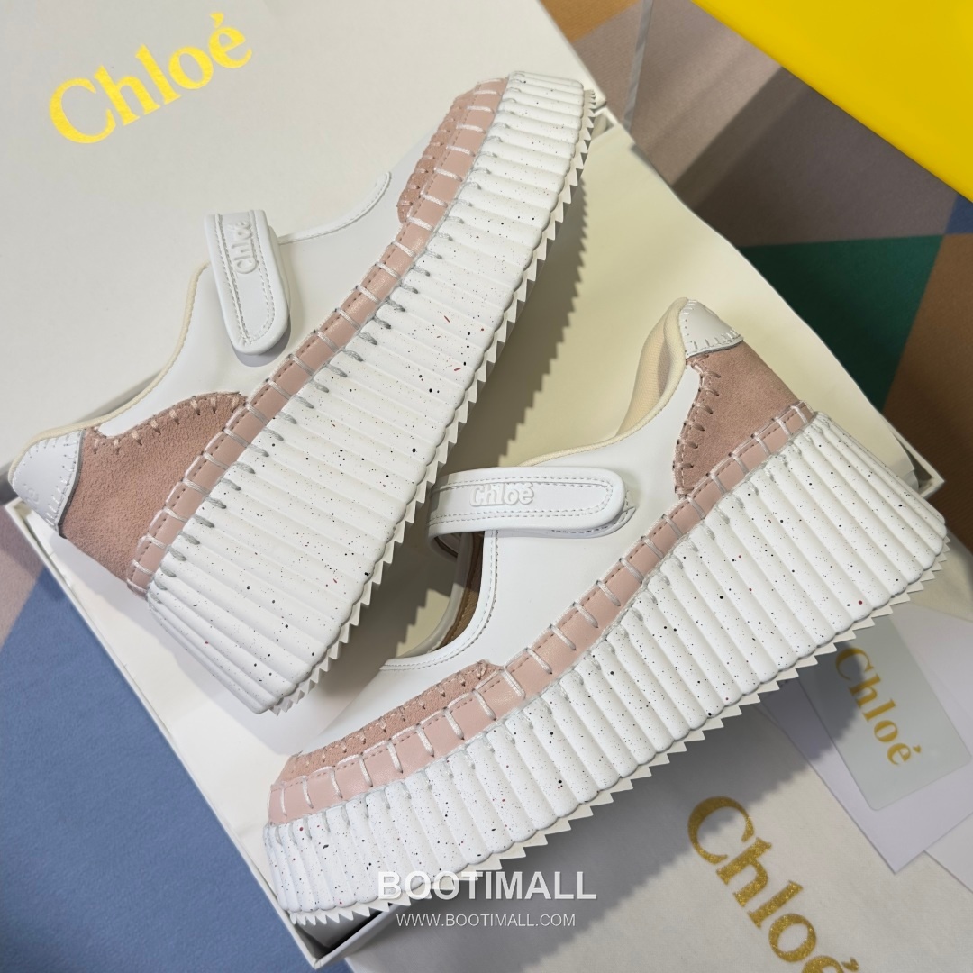 Chloé Nama Calfskin Suede Wedge Platform Sneakers with Velcro Strap Detail 끌로에 나마 카프스킨 스웨이드 웨지 플랫폼 스니커즈 7.5cm 6