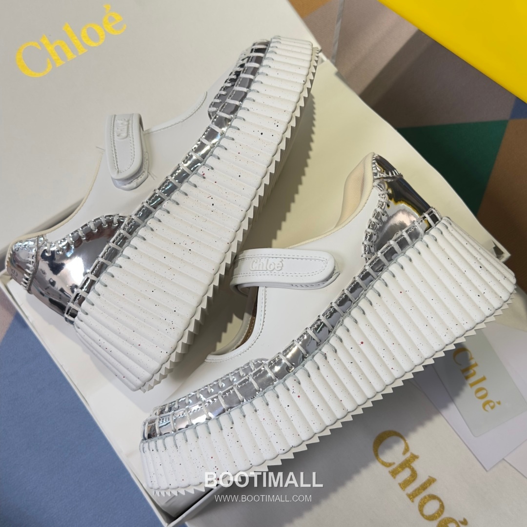 Chloé Nama Calfskin Suede Wedge Platform Sneakers with Velcro Strap Detail 끌로에 나마 카프스킨 스웨이드 웨지 플랫폼 스니커즈 7.5cm 6