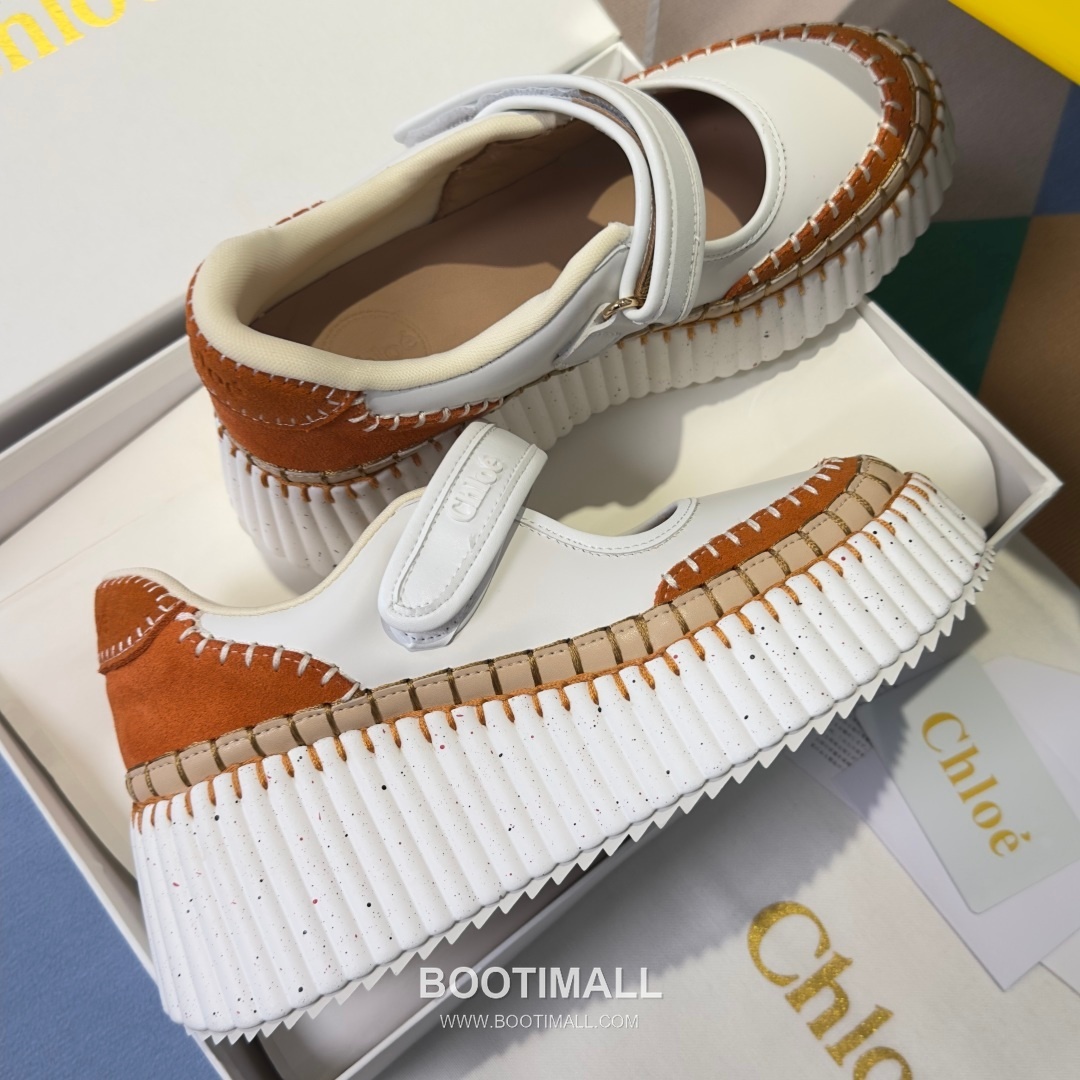 Chloé Nama Calfskin Suede Wedge Platform Sneakers with Velcro Strap Detail 끌로에 나마 카프스킨 스웨이드 웨지 플랫폼 스니커즈 7.5cm 4