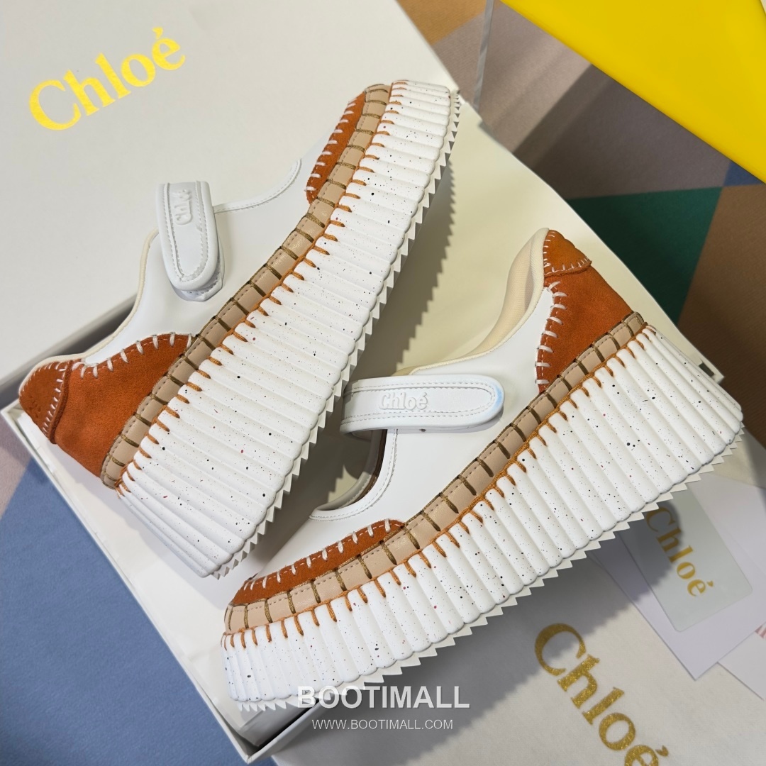 Chloé Nama Calfskin Suede Wedge Platform Sneakers with Velcro Strap Detail 끌로에 나마 카프스킨 스웨이드 웨지 플랫폼 스니커즈 7.5cm 6