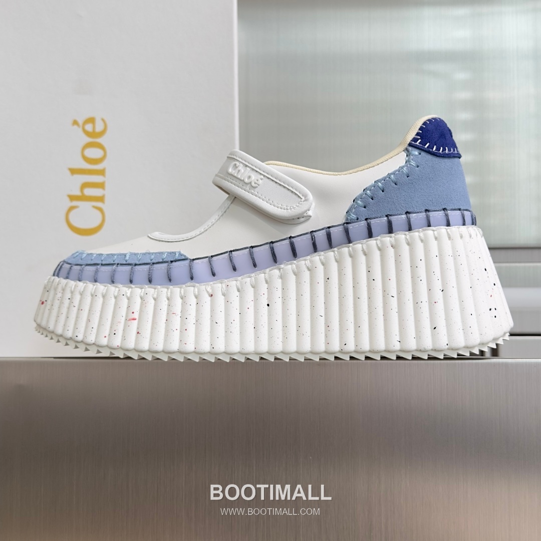 Chloé Nama Calfskin Suede Wedge Platform Sneakers with Velcro Strap Detail 끌로에 나마 카프스킨 스웨이드 웨지 플랫폼 스니커즈 7.5cm 2