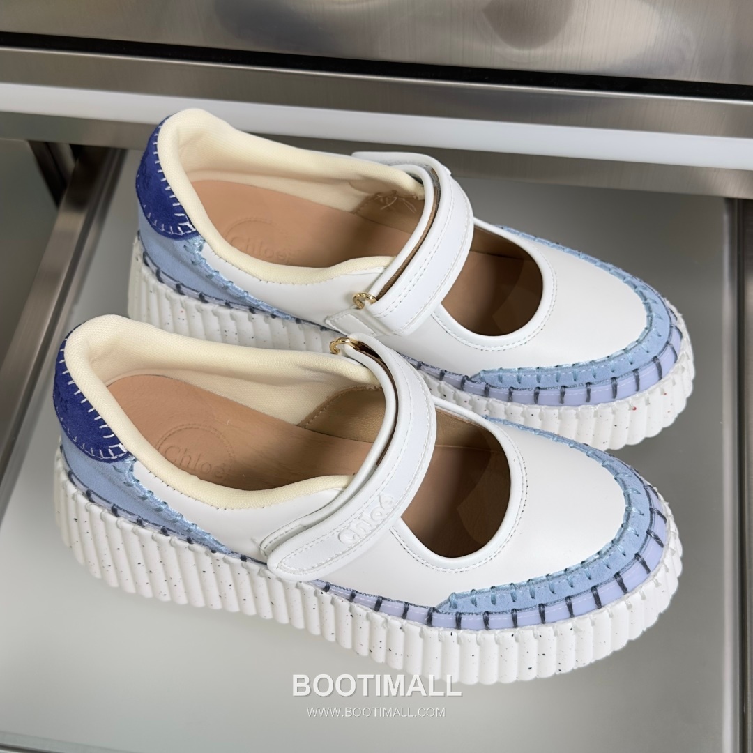 Chloé Nama Calfskin Suede Wedge Platform Sneakers with Velcro Strap Detail 끌로에 나마 카프스킨 스웨이드 웨지 플랫폼 스니커즈 7.5cm 3