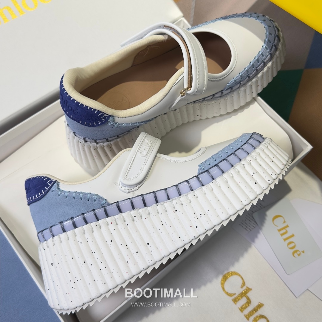 Chloé Nama Calfskin Suede Wedge Platform Sneakers with Velcro Strap Detail 끌로에 나마 카프스킨 스웨이드 웨지 플랫폼 스니커즈 7.5cm 4