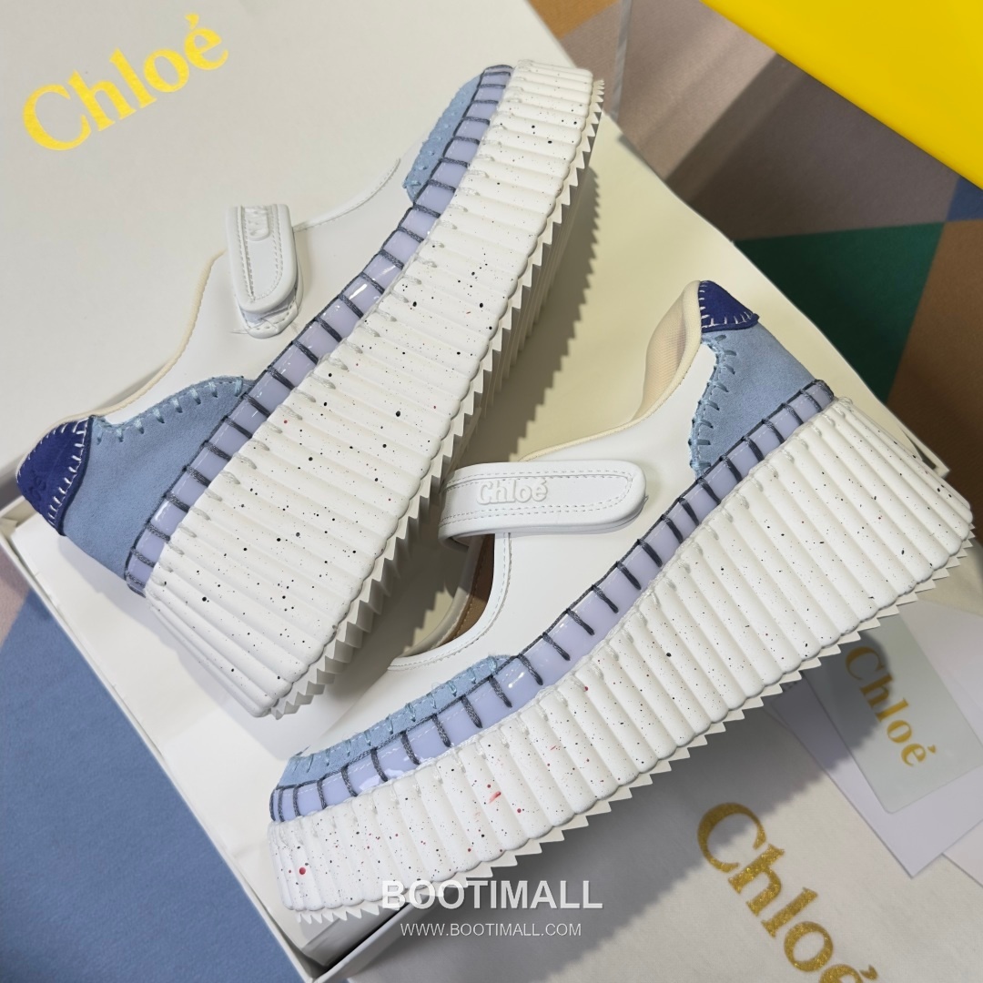 Chloé Nama Calfskin Suede Wedge Platform Sneakers with Velcro Strap Detail 끌로에 나마 카프스킨 스웨이드 웨지 플랫폼 스니커즈 7.5cm 6