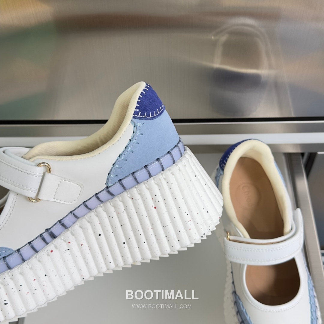 Chloé Nama Calfskin Suede Wedge Platform Sneakers with Velcro Strap Detail 끌로에 나마 카프스킨 스웨이드 웨지 플랫폼 스니커즈 7.5cm 7