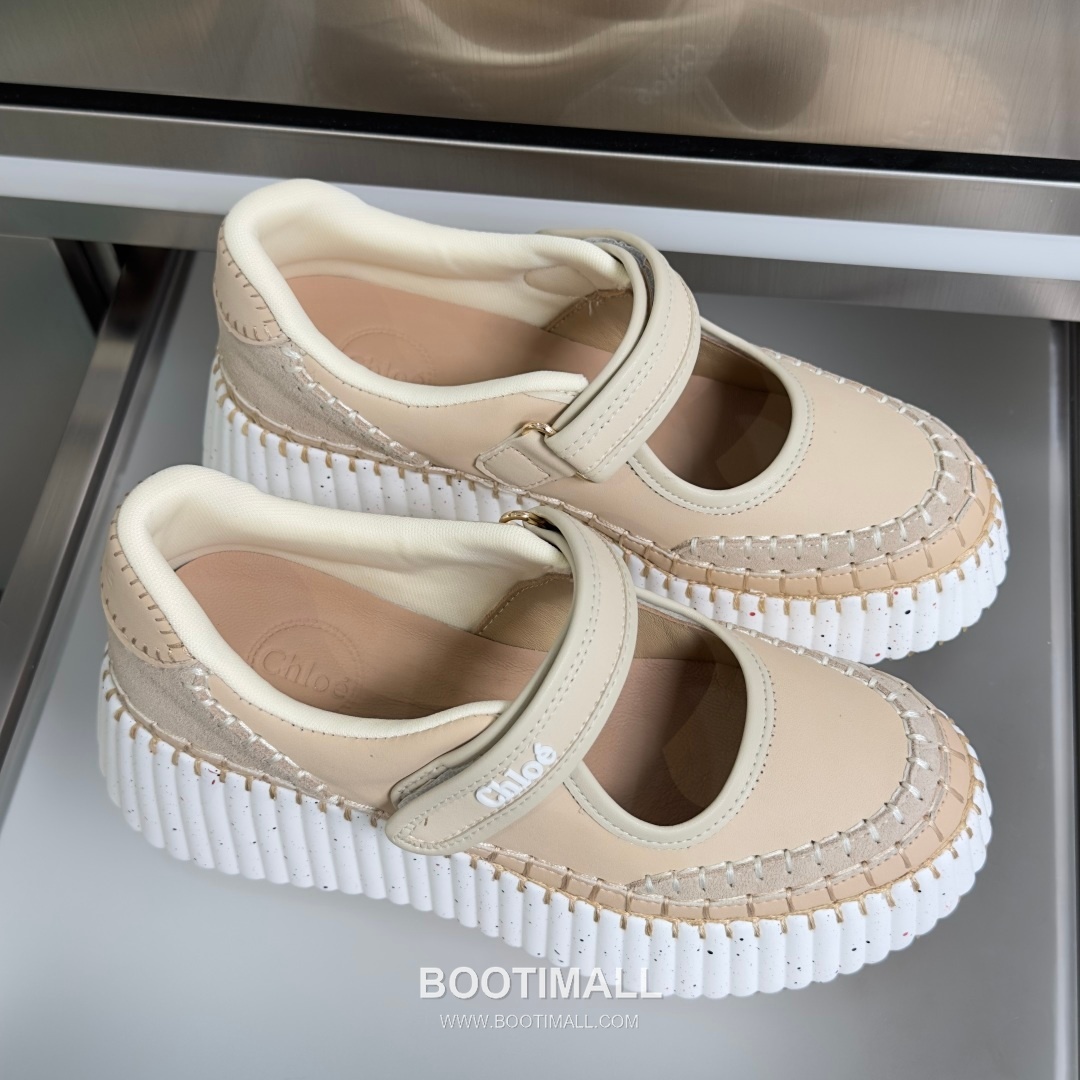 Chloé Nama Calfskin Suede Wedge Platform Sneakers with Velcro Strap Detail 끌로에 나마 카프스킨 스웨이드 웨지 플랫폼 스니커즈 7.5cm 3