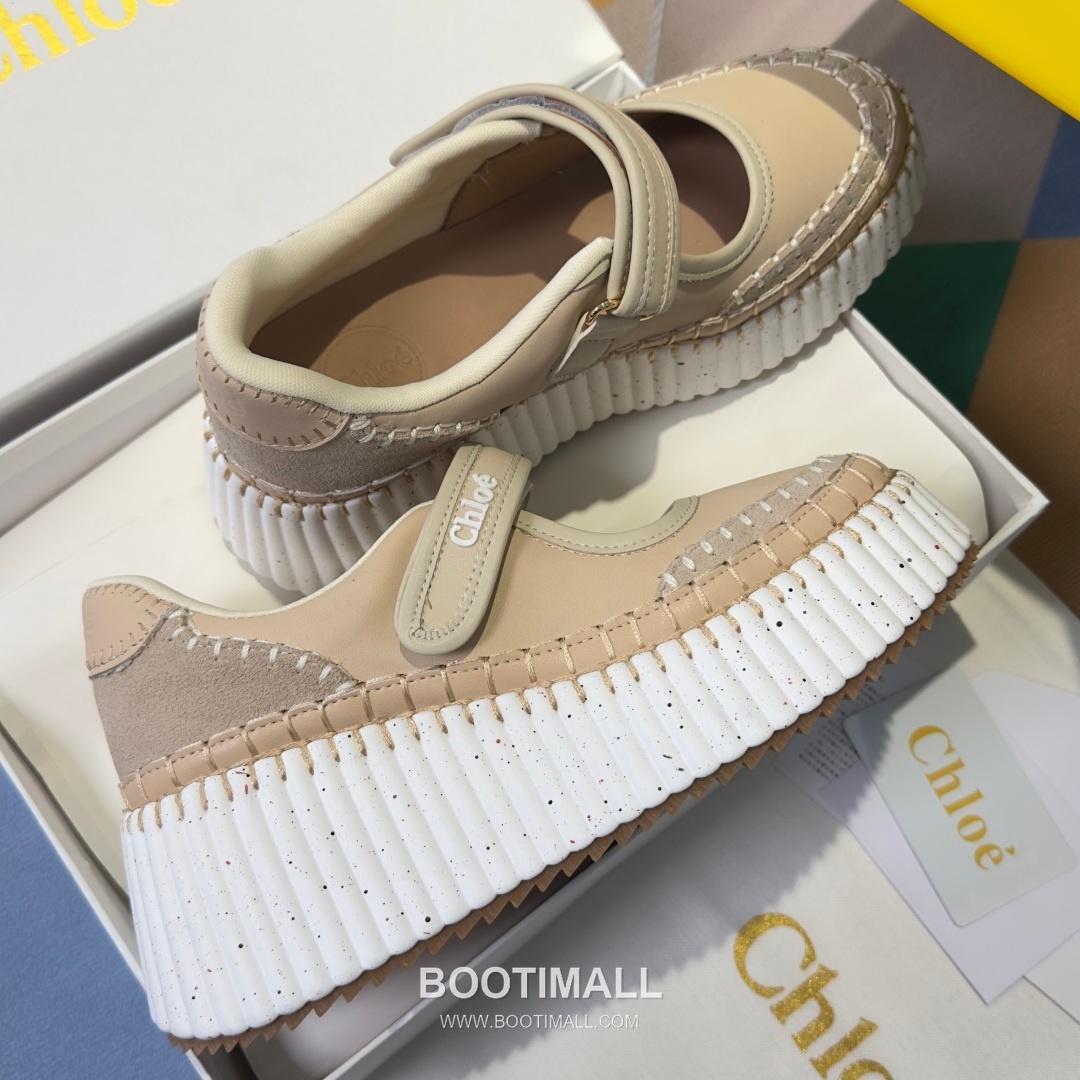 Chloé Nama Calfskin Suede Wedge Platform Sneakers with Velcro Strap Detail 끌로에 나마 카프스킨 스웨이드 웨지 플랫폼 스니커즈 7.5cm 4