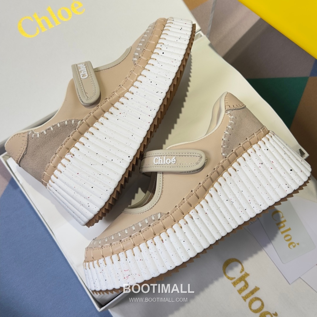 Chloé Nama Calfskin Suede Wedge Platform Sneakers with Velcro Strap Detail 끌로에 나마 카프스킨 스웨이드 웨지 플랫폼 스니커즈 7.5cm 6