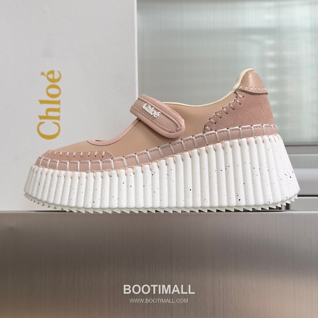 Chloé Nama Calfskin Suede Wedge Platform Sneakers with Velcro Strap Detail 끌로에 나마 카프스킨 스웨이드 웨지 플랫폼 스니커즈 7.5cm 2