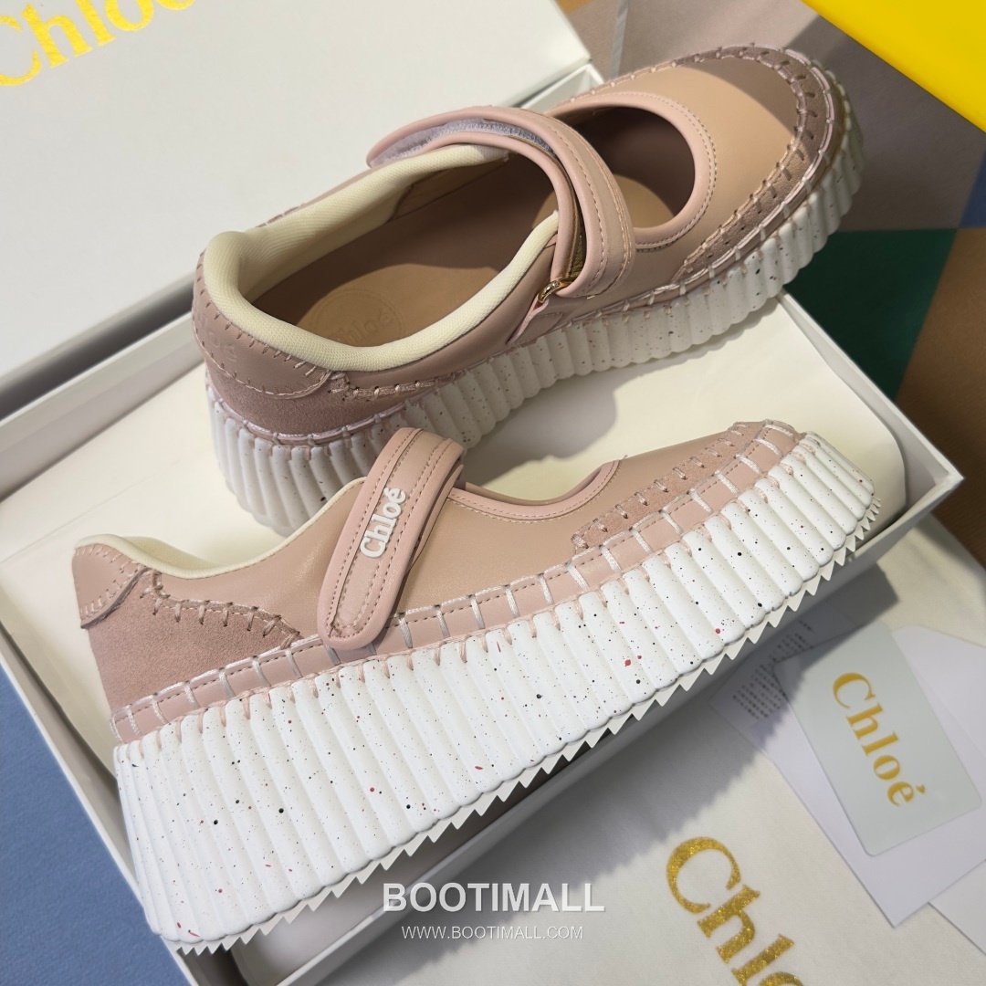 Chloé Nama Calfskin Suede Wedge Platform Sneakers with Velcro Strap Detail 끌로에 나마 카프스킨 스웨이드 웨지 플랫폼 스니커즈 7.5cm 4