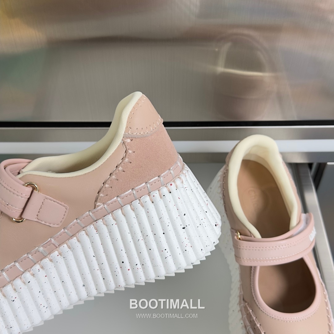 Chloé Nama Calfskin Suede Wedge Platform Sneakers with Velcro Strap Detail 끌로에 나마 카프스킨 스웨이드 웨지 플랫폼 스니커즈 7.5cm 7