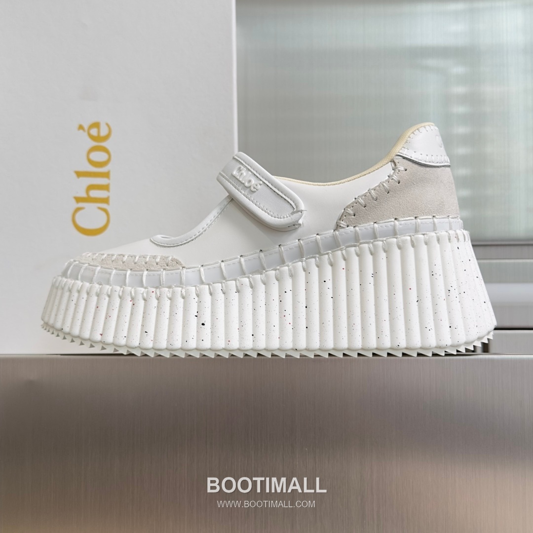 Chloé Nama Calfskin Suede Wedge Platform Sneakers with Velcro Strap Detail 끌로에 나마 카프스킨 스웨이드 웨지 플랫폼 스니커즈 7.5cm 2