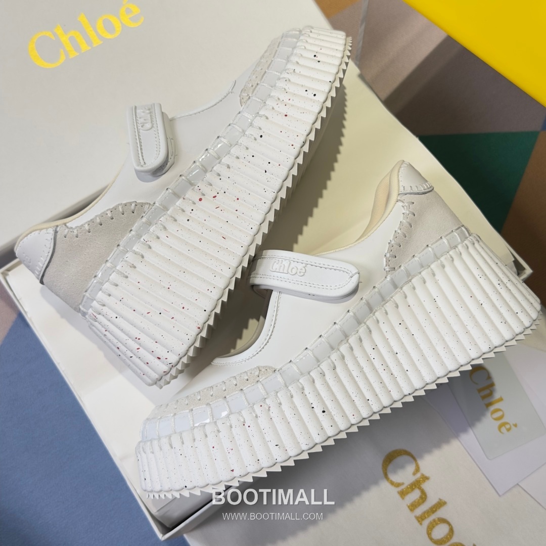 Chloé Nama Calfskin Suede Wedge Platform Sneakers with Velcro Strap Detail 끌로에 나마 카프스킨 스웨이드 웨지 플랫폼 스니커즈 7.5cm 6