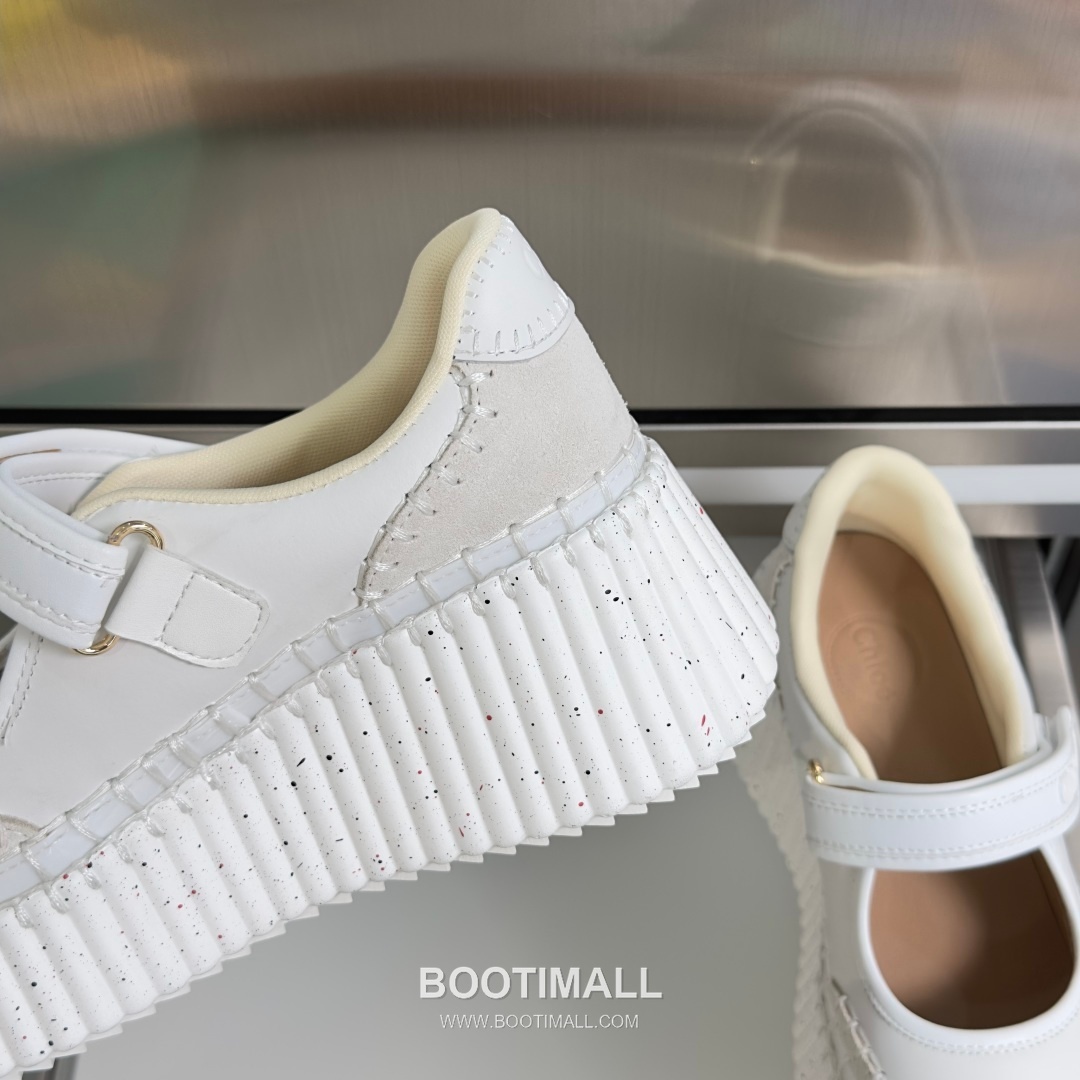 Chloé Nama Calfskin Suede Wedge Platform Sneakers with Velcro Strap Detail 끌로에 나마 카프스킨 스웨이드 웨지 플랫폼 스니커즈 7.5cm 7