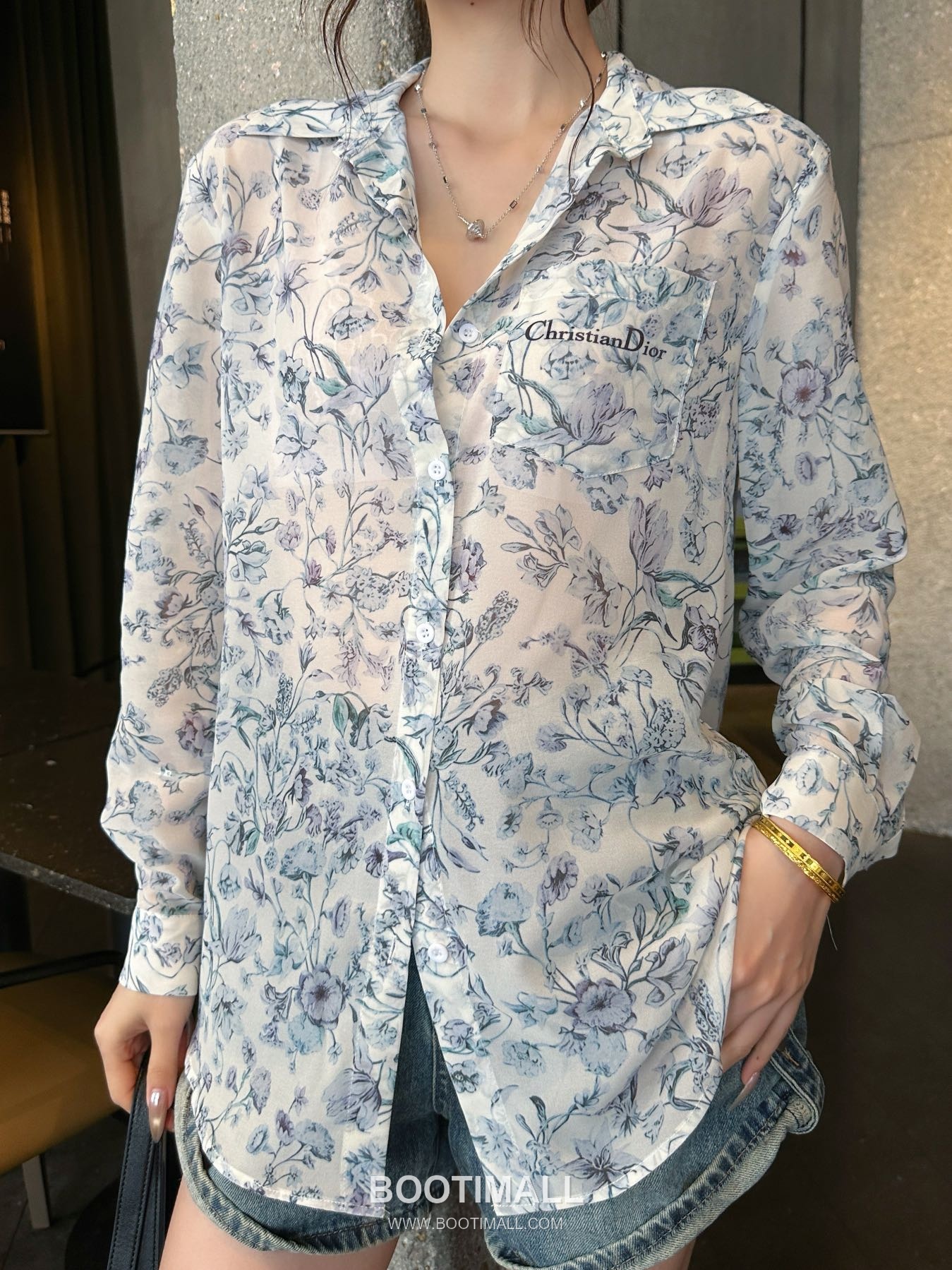 Dior 2026 S/S Silk Sheer Shirt Botanical Print Embroidered Pocket 디올 실크 시어 셔츠 보태니컬 프린트 자수 포켓 10