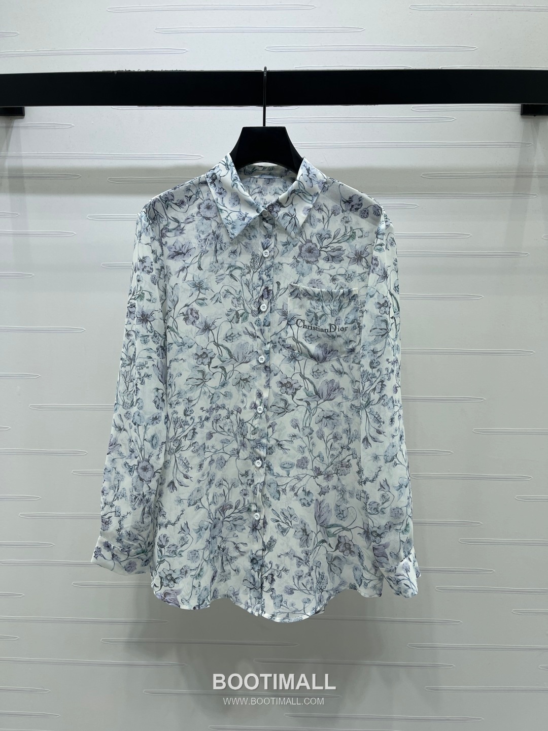 Dior 2026 S/S Silk Sheer Shirt Botanical Print Embroidered Pocket 디올 실크 시어 셔츠 보태니컬 프린트 자수 포켓 12