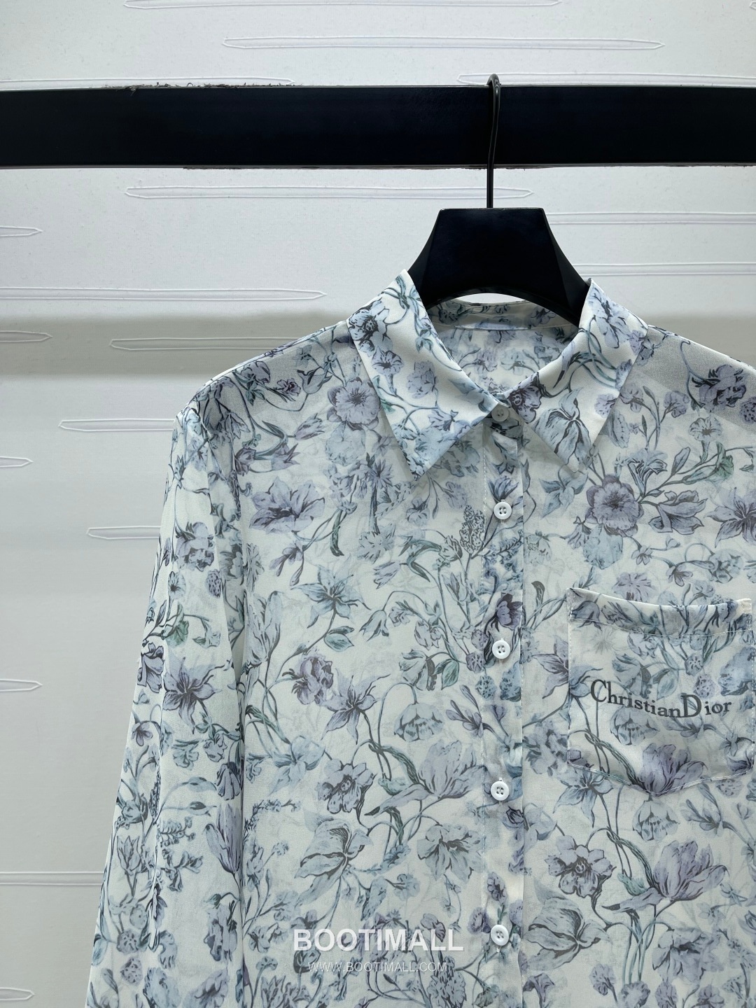 Dior 2026 S/S Silk Sheer Shirt Botanical Print Embroidered Pocket 디올 실크 시어 셔츠 보태니컬 프린트 자수 포켓 14