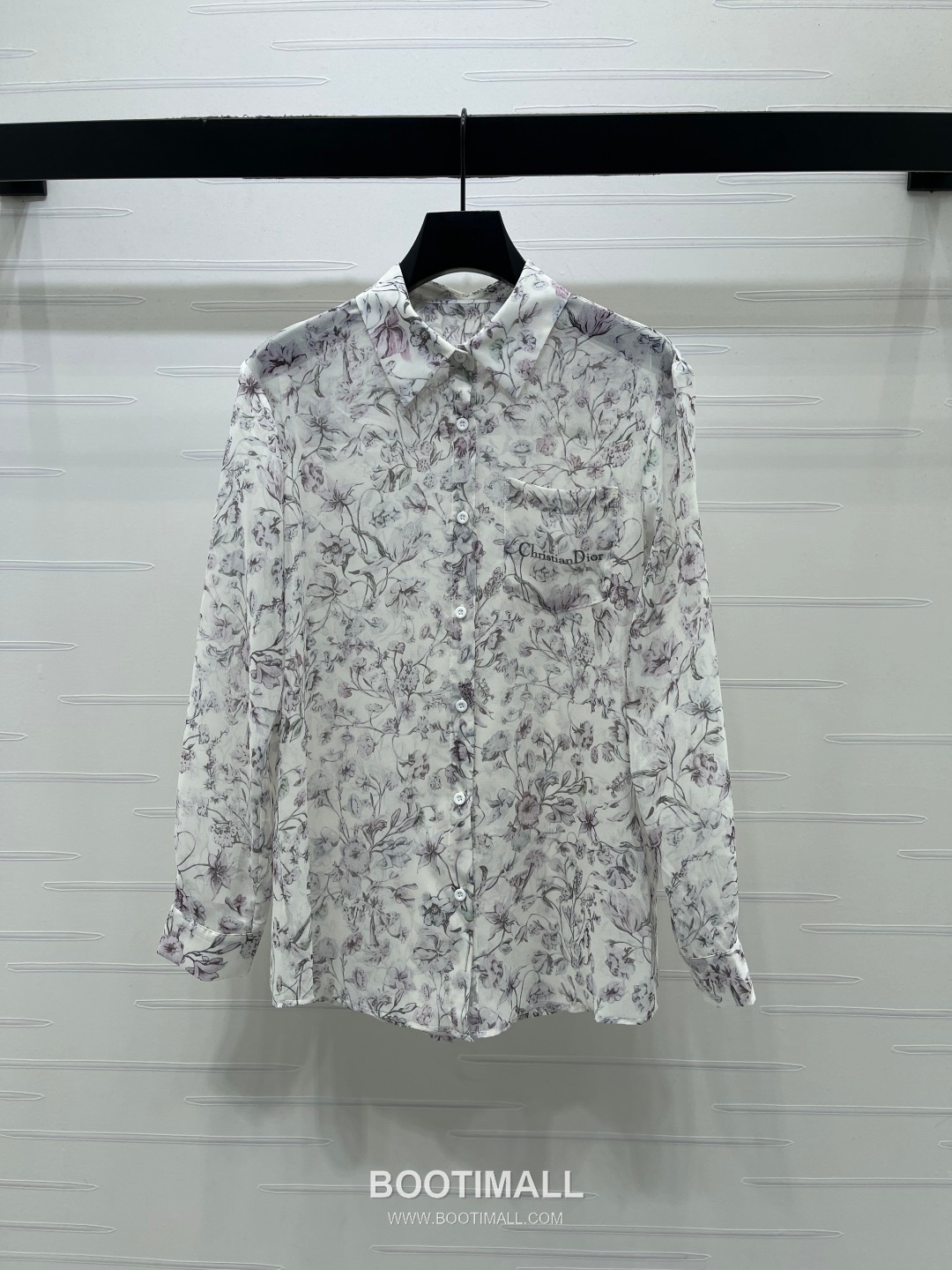 Dior 2026 S/S Silk Sheer Shirt Botanical Print Embroidered Pocket 디올 실크 시어 셔츠 보태니컬 프린트 자수 포켓 10